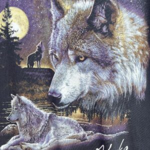 DELTA BOXY ALASKA HOWLING WOLF GRAPHIC CUT SLEEVE T-SHIRT TANK in MULTI