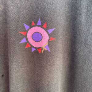 ARIZONA SUN *AS-IS* RAD! 1990S PERFECTLY SUN-FADED CUT SLEEVE ARIZONA SUN GRAPHIC T-SHIRT TANK in BLACK
