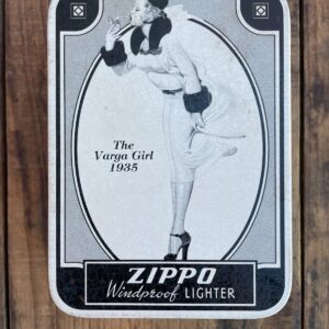 ZIPPO AS-IS ZIPPO VARGA GIRL PINUP LIGHTER W/ METAL TIN DISPLAY CASE
