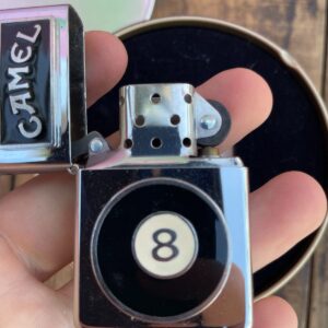 CAMEL CAMEL CIGARETTES 8BALL ZIPPO LIGHTER W/ ASHTRAY TIN