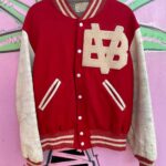 *AS-IS* 1940S-50S WOOL & LEATHER VARSITY JACKET, VB LETTERMAN PATCH, GORGEOUS IRIDESCENT LINING