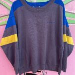 *AS-IS* 1980S COLOR BLOCK PULLOVER SWEATSHIRT, COOL FRONT POCKETS