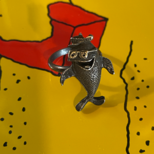 CHARLIE THE TUNA STARKIST ADJUSTABLE RING in BRASS