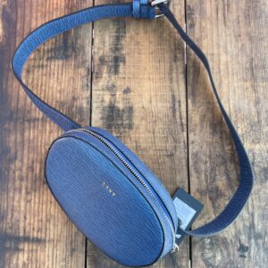 DKNY NWT - NICE! STRUCTURED BRIGHT BLUE TEXTURED EPI LEATHER FANNY PACK, BELT BAG in BLUE