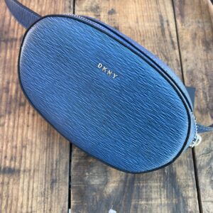 DKNY NWT - NICE! STRUCTURED BRIGHT BLUE TEXTURED EPI LEATHER FANNY PACK, BELT BAG in BLUE