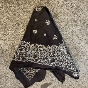FAST COLOR PAISLEY PRINT BANDANA MADE IN USA in BLACK