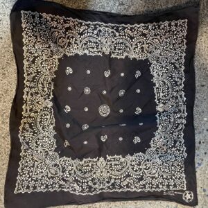 FAST COLOR PAISLEY PRINT BANDANA MADE IN USA in BLACK