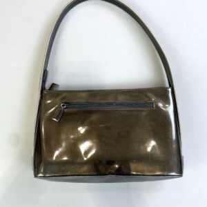 GUCCI *AS-IS* COOL! 1990S CLEAR GUNMETAL PVC SINGLE STRAP SHOULDER BAG in GRAY