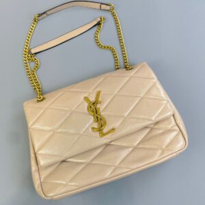 YSL BEAUTIFUL! FAUX YSL DOUBLE FLAP QUILTED LEATHER SHOULDER BAG, ADJUSTABLE DOUBLE CHAIN HANDLE in PINK