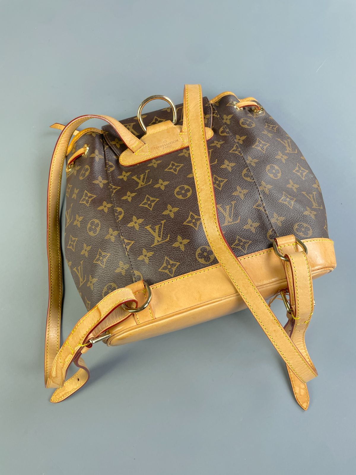 LOUIS VUITTON RETRO 1990S LOUIS VUITTON MONOGRAM MINI BACKPACK, LEATHER TRIM in BROWN, YELLOW