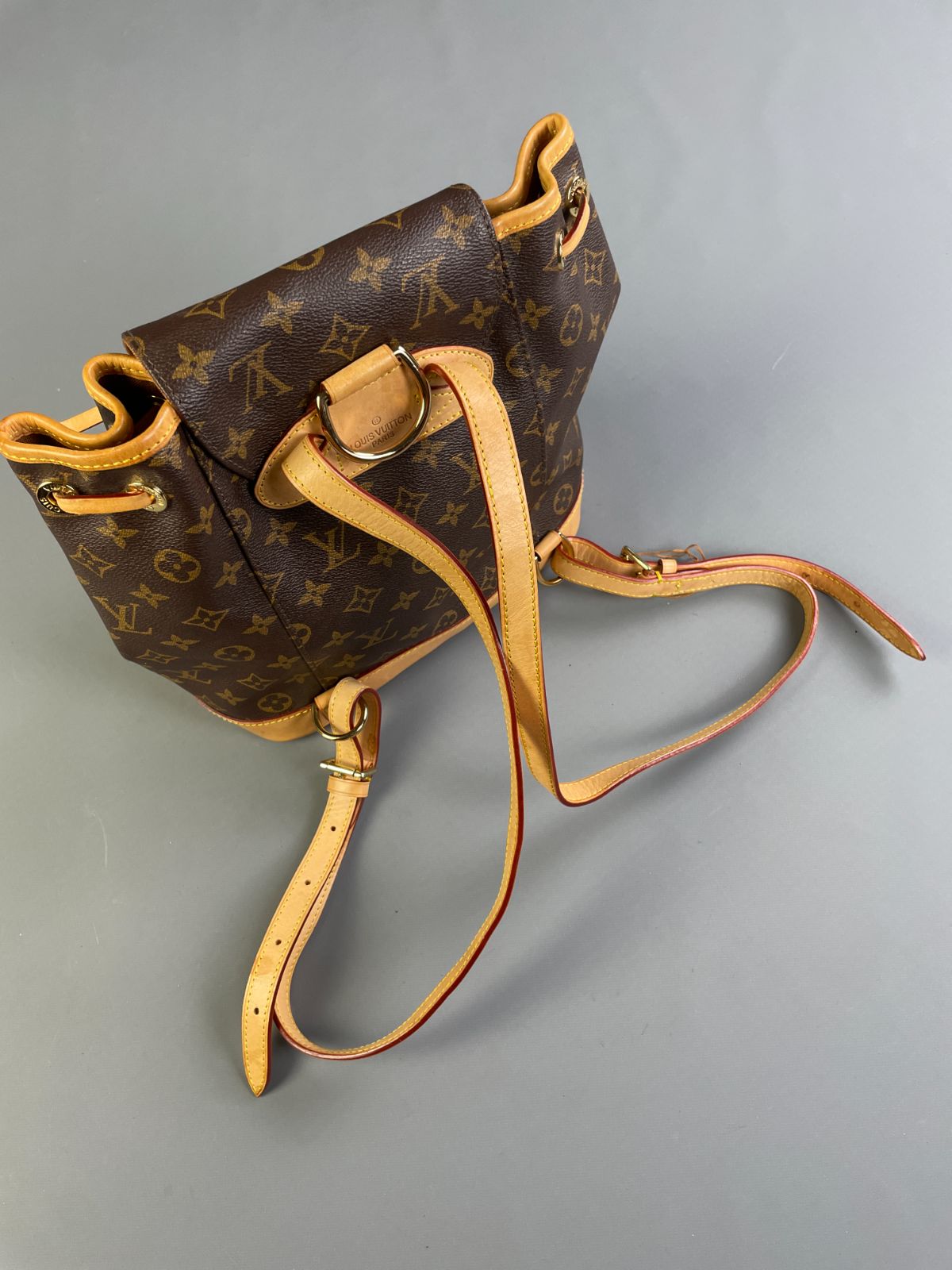 LOUIS VUITTON RETRO 1990S LOUIS VUITTON MONOGRAM MINI BACKPACK, LEATHER TRIM in BROWN, YELLOW