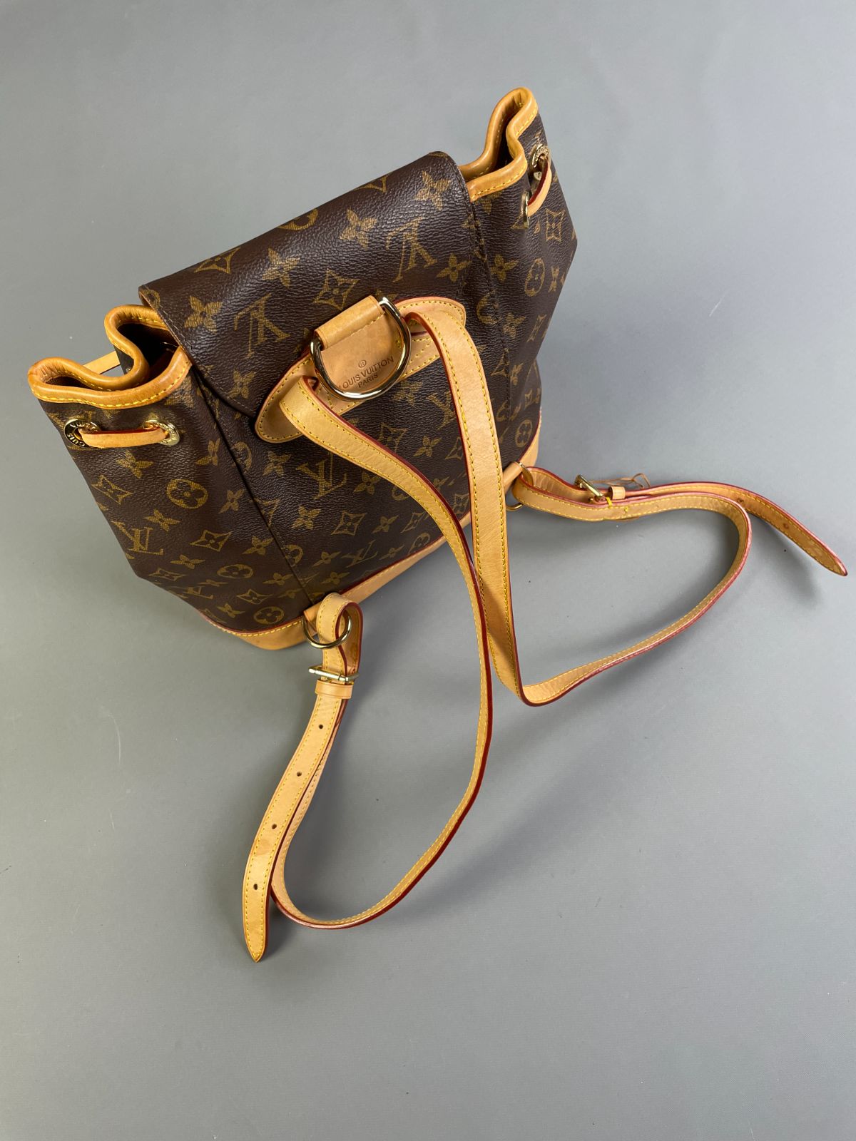 LOUIS VUITTON RETRO 1990S LOUIS VUITTON MONOGRAM MINI BACKPACK, LEATHER TRIM in BROWN, YELLOW