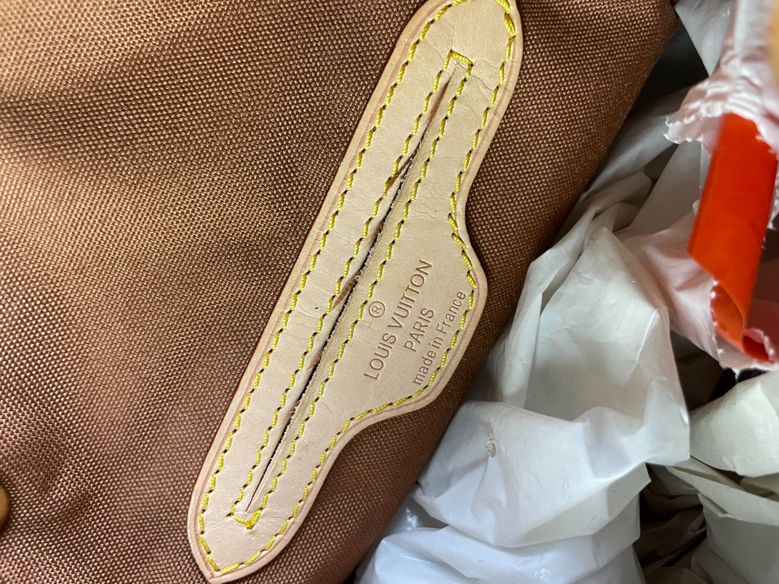 LOUIS VUITTON RETRO 1990S LOUIS VUITTON MONOGRAM MINI BACKPACK, LEATHER TRIM in BROWN, YELLOW