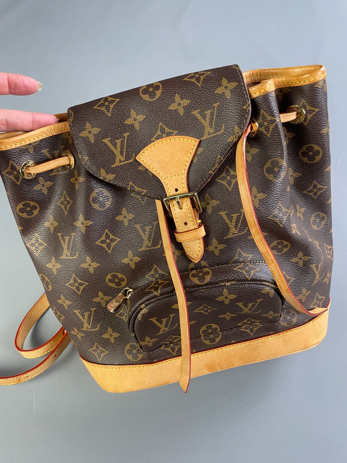 LOUIS VUITTON RETRO 1990S LOUIS VUITTON MONOGRAM MINI BACKPACK, LEATHER TRIM in BROWN, YELLOW