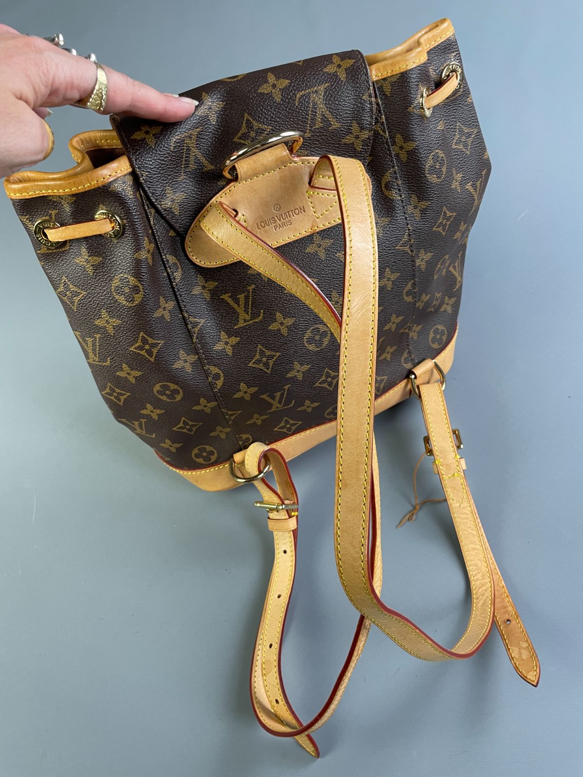 LOUIS VUITTON RETRO 1990S LOUIS VUITTON MONOGRAM MINI BACKPACK, LEATHER TRIM in BROWN, YELLOW