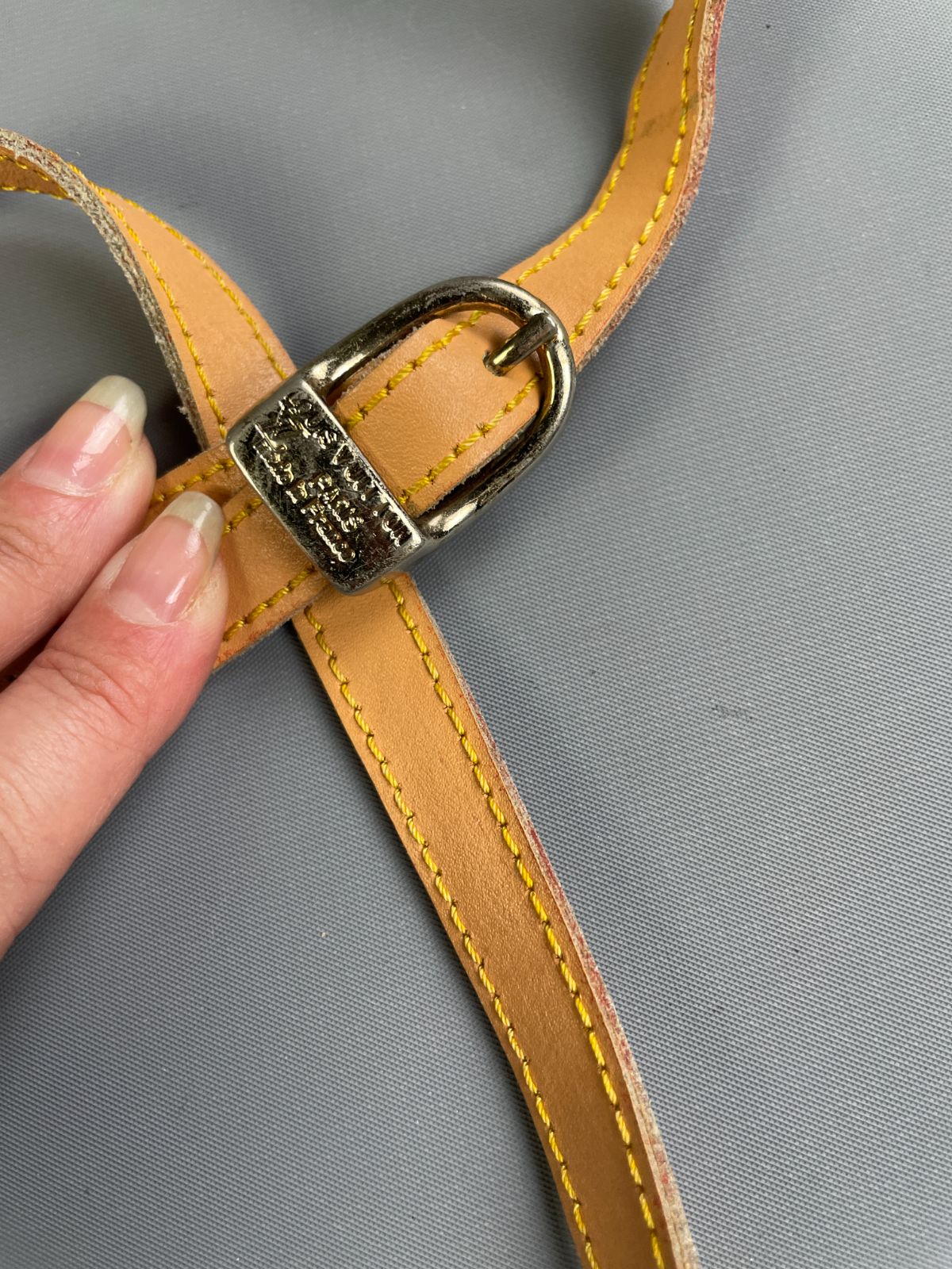 LOUIS VUITTON CUTE! 1990S LV MONOGRAM CROSSBODY SHOULDER BAG PURSE, LEATHER TRIM in BROWN, YELLOW