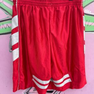 1990S DEADSTOCK ATHLETIC STYLE NYLON BOXING SHORTS in RED, WHITE
