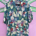 1990S SLINKY RAYON PASTEL TROPICAL PRINT HAWAIIAN SHIRT