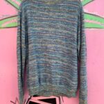 MADE IN ITALY LOOSE KNIT MULT COLORED PULL OVER SWEATER