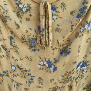 REFORMATION CUTE! LITTLE DITSY FLORAL PRINT PUFF SLEEVE MINI DRESS in YELLOW