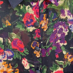 CHOTCHKE 1990S SHEER FLORAL PRINT SHORT BABYDOLL DRESS in BLACK, PINK, GREEN