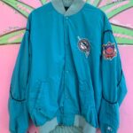 AS-IS THRASHED MLB FLORIDA MARLINS BUTTON UP WINDBREAKER