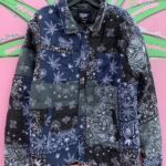 FUN! WEED & PAISLEY COLOR BLOCK BANDANA PATCHWORK JACKET