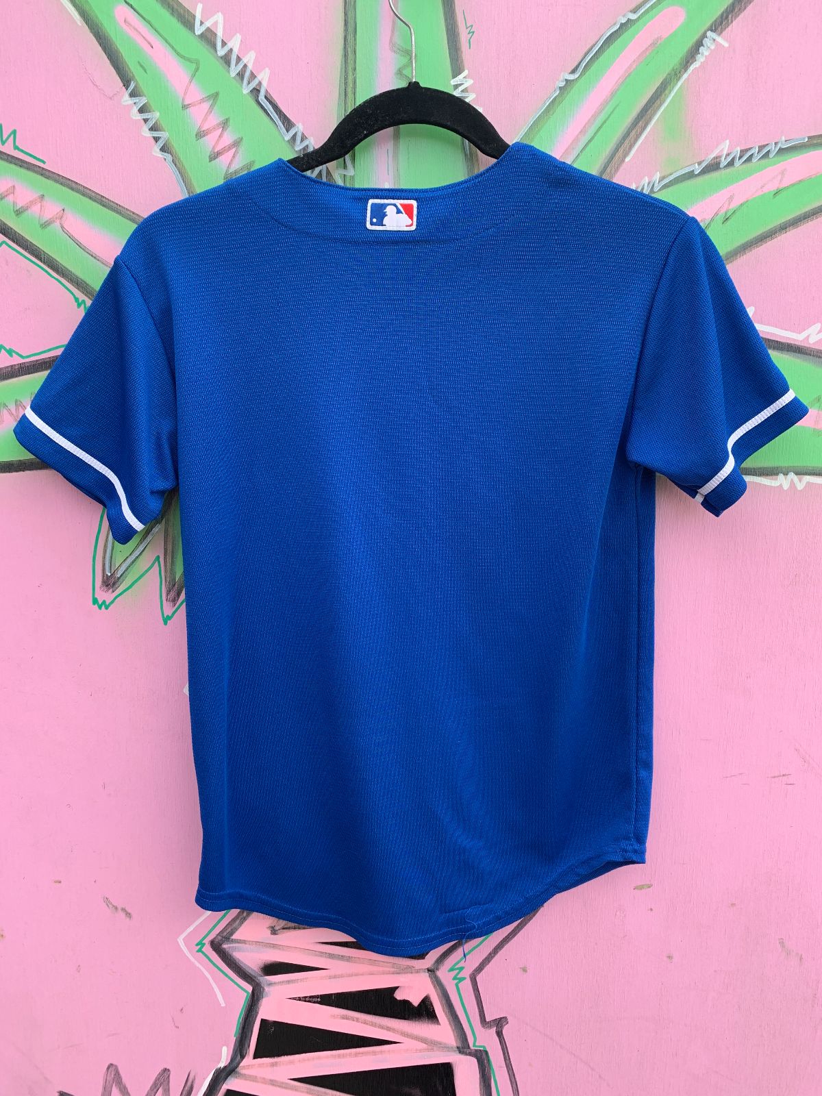 MAJESTIC MLB LOS ANGELES DODGERS BASEBALL JERSEY SMALL FIT in BLUE WHITE