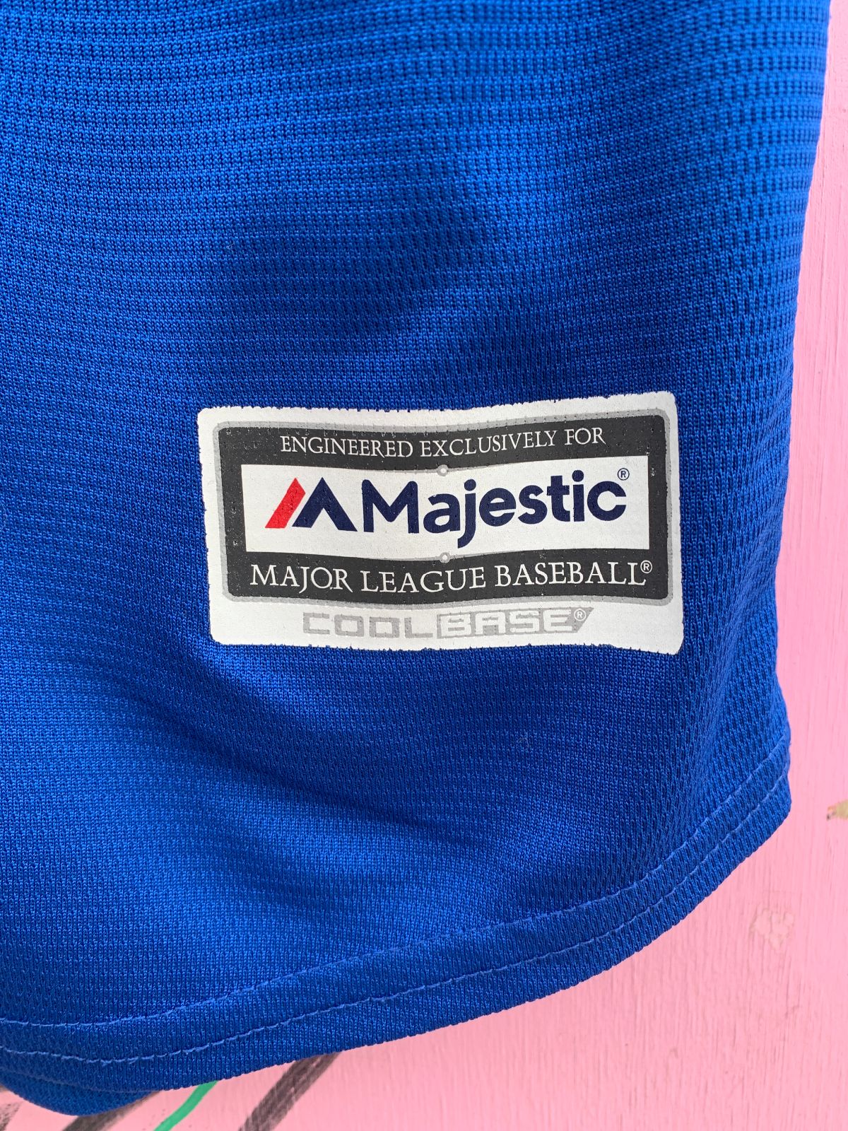 MAJESTIC MLB LOS ANGELES DODGERS BASEBALL JERSEY SMALL FIT in BLUE WHITE