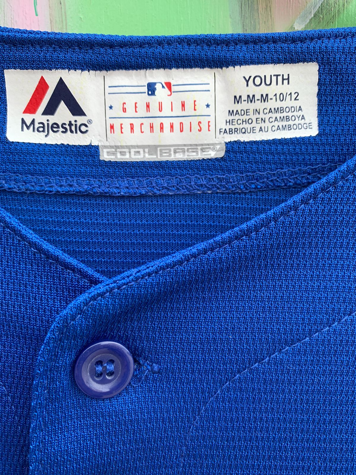 MAJESTIC MLB LOS ANGELES DODGERS BASEBALL JERSEY SMALL FIT in BLUE WHITE