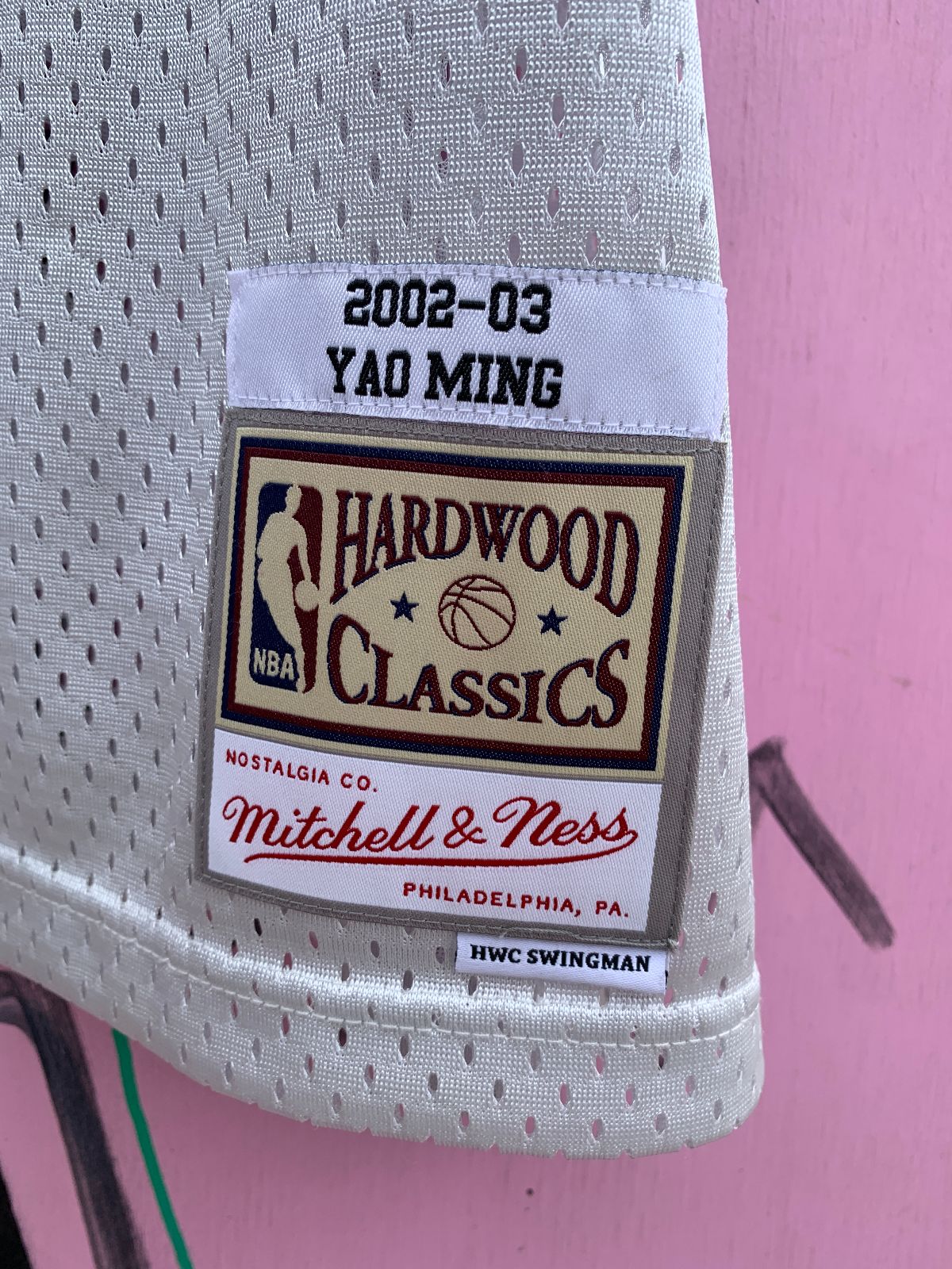 MITCHELL & NESS 2002-2003 NBA HOUSTON ROCKETS BASKETBALL JERSEY #11 YAO in WHITE, RED