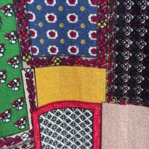 FUNKY COTTON & LINEN PATCHWORK PRINT 2 PIECE SET - SHIRT & SHORTS in BLACK, PINK, BLUE