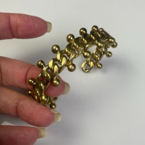 COOL! MOULDED BRASS CHAIN LINK CUFF BRACELET in BRASS