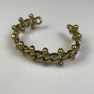 COOL! MOULDED BRASS CHAIN LINK CUFF BRACELET in BRASS