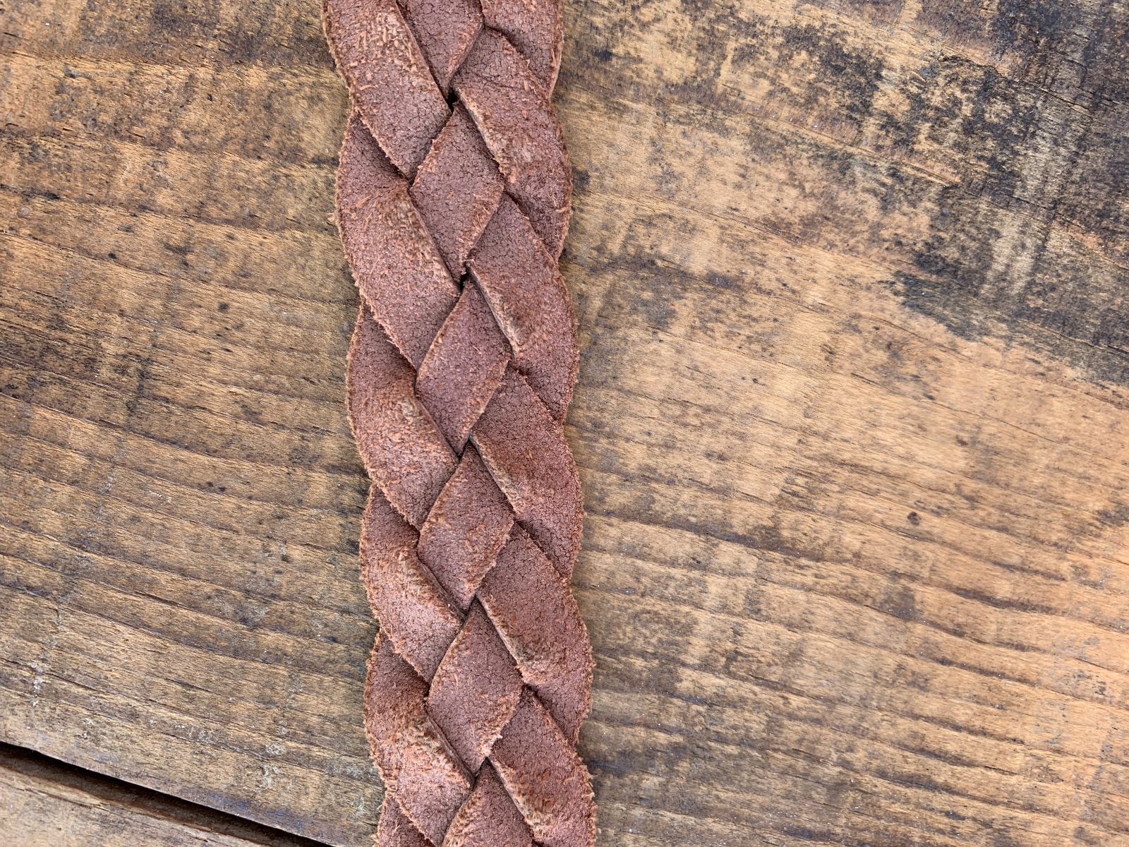 CLASSIC 1980S BRAIDED LEATHER BELT, WRAPPED BUCKLE in TAN