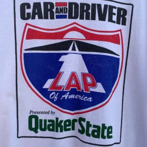 HANES LAP OF AMERICA RACING SHIRT CAR & DRIVER - SINGLE STITCH in WHITE