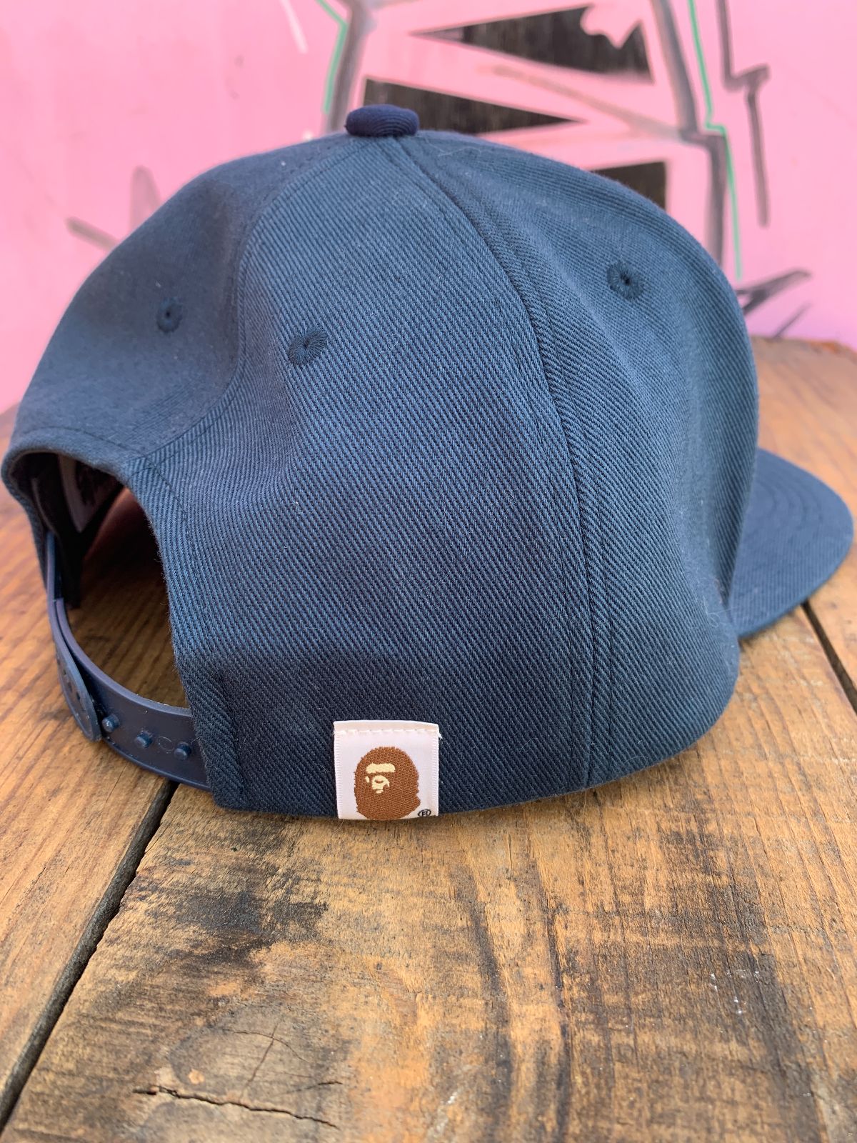 A BATHING APE MADE IN JAPAN - EMBROIDERED BAPE SNAPBACK HAT in BLUE
