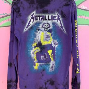 METALLICA RAD! METALLICA RIDE THE LIGHTNING LONG SLEEVE TIEDYED T-SHIRT in PURPLE