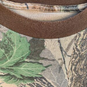 BOXY REAL TREE FOREST PRINT POCKET RINGER T-SHIRT in BROWN, GREEN