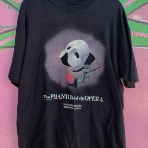 HANES DEADSTOCK 1990S PHANTOM OF THE OPERA THEATRICAL PROMO T-SHIRT TORONTO CANADA in BLACK