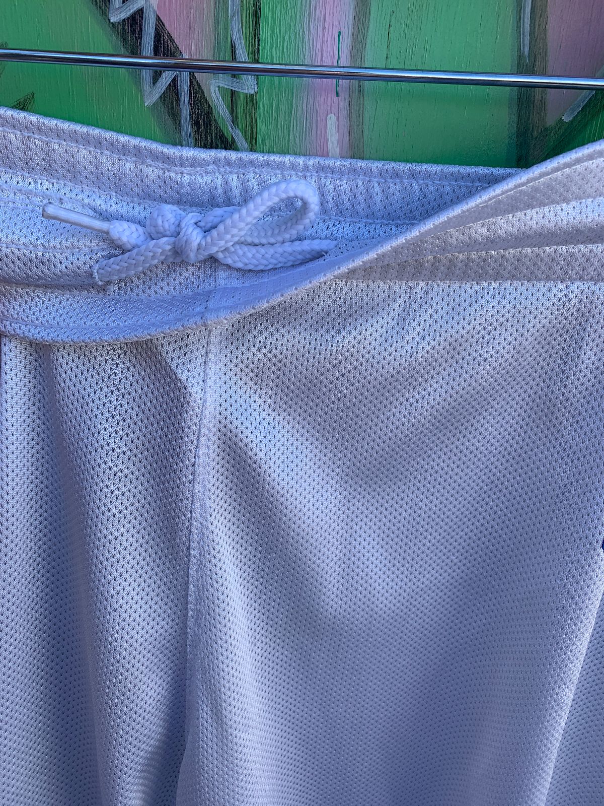 ADIDAS UCLA ATHLETIC MESH BASKETBALL SHORTS, SIDE STRIPES in WHITE, BLUE, YELLOW