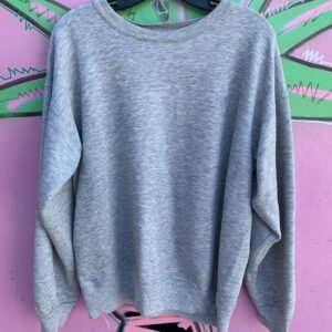 USA OLYMPICS CLASSIC! 1980S HEATHER GREY FRENCH TERRY PULLOVER SWEATSHIRT EMBROIDERED LOGO in GREY