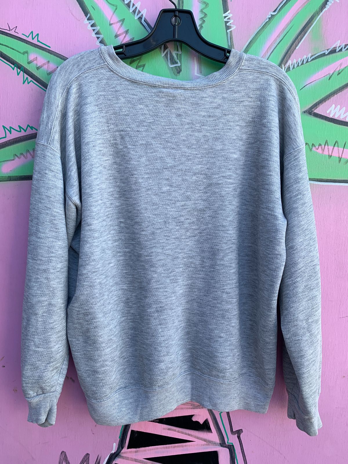 USA OLYMPICS CLASSIC! 1980S HEATHER GREY FRENCH TERRY PULLOVER SWEATSHIRT EMBROIDERED LOGO in GREY