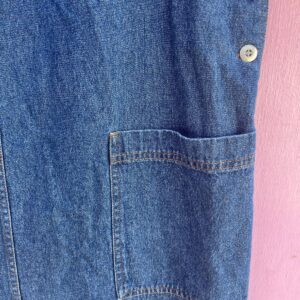 BASIC EDITIONS LATE 1990S, EARLY Y2K BASIC DENIM MAXI DRESS, DOUBLE FRONT POCKETS in BLUE