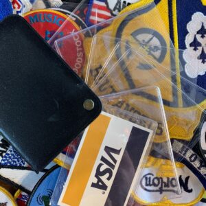 LEATHER SLIDE OUT CARD HOLDER in BLACK