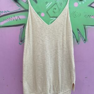 BE COOL SLINKY LIGHTWEIGHT KNIT CAMI STYLE TOP in BEIGE