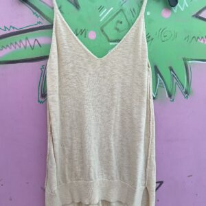 BE COOL SLINKY LIGHTWEIGHT KNIT CAMI STYLE TOP in BEIGE