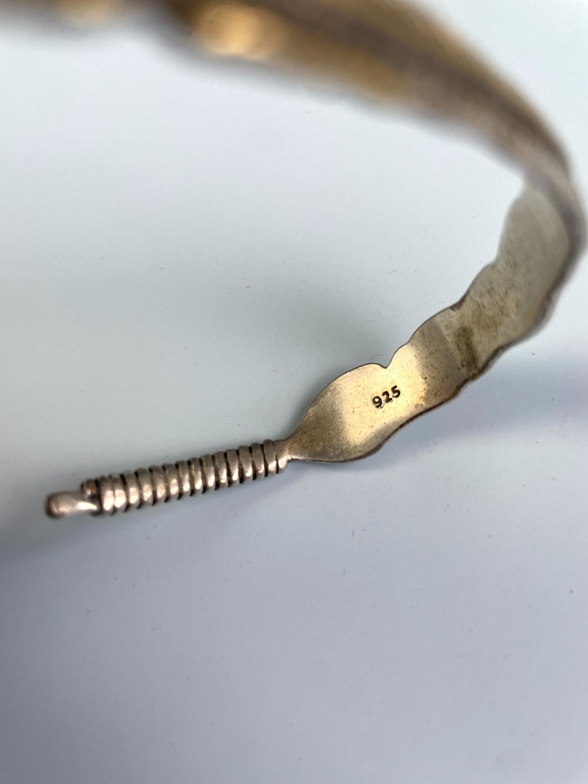 *AS-IS* 925 STERLING SILVER THIN FEATHER CUFF BRACELET in SILVER, GOLD