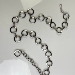 1990S HIGH POLISHED CIRCLE CHAIN LINK BELT in SILVER