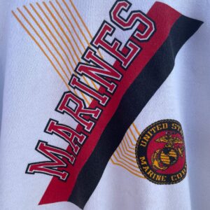 ARTEX *AS-IS* MARINES COTTON CREWNECK PULLOVER SWEATSHIRT in WHITE, RED, BLUE